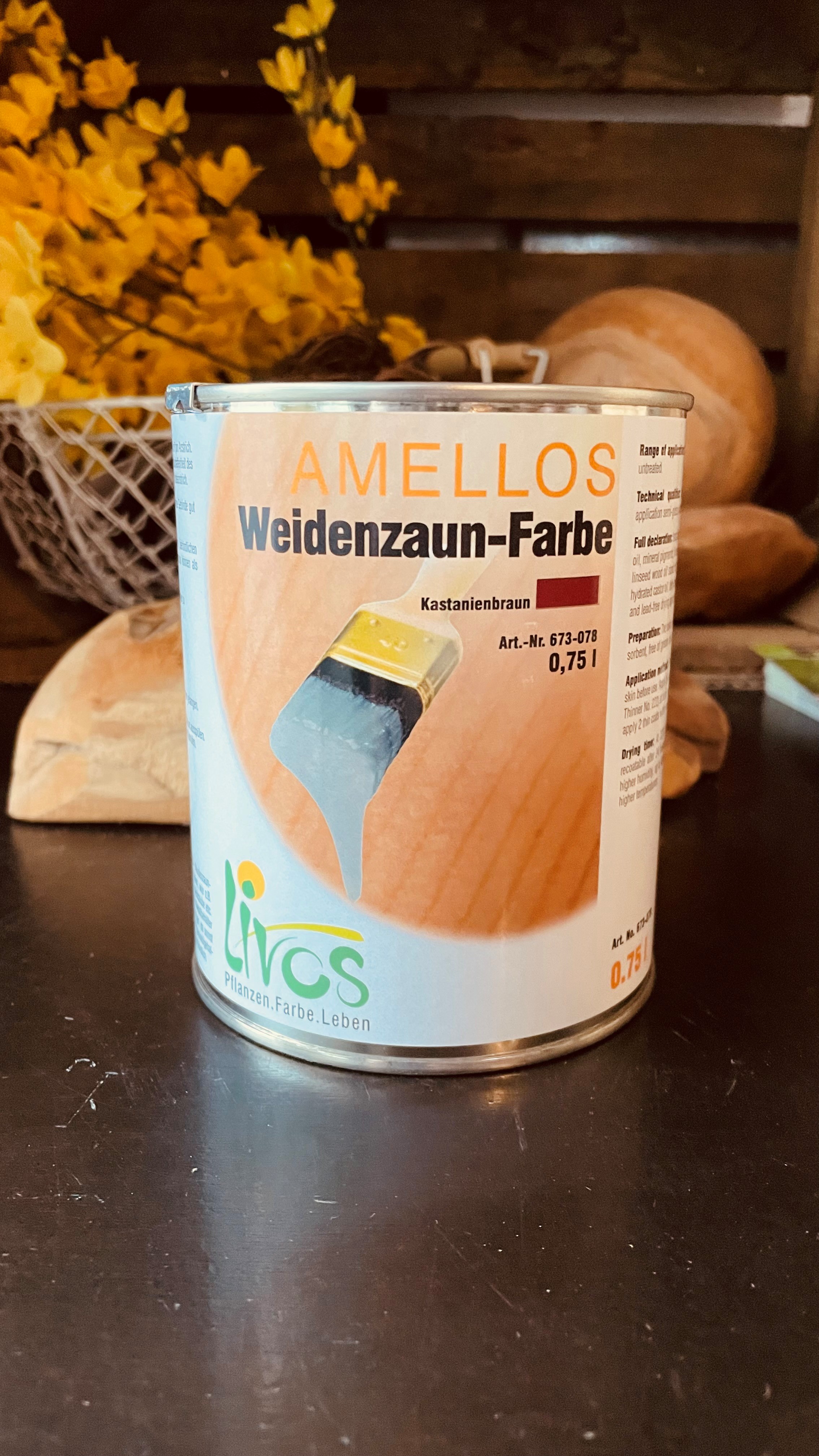Weidenfarbe pigmentiert, für unsere Weidenhütten