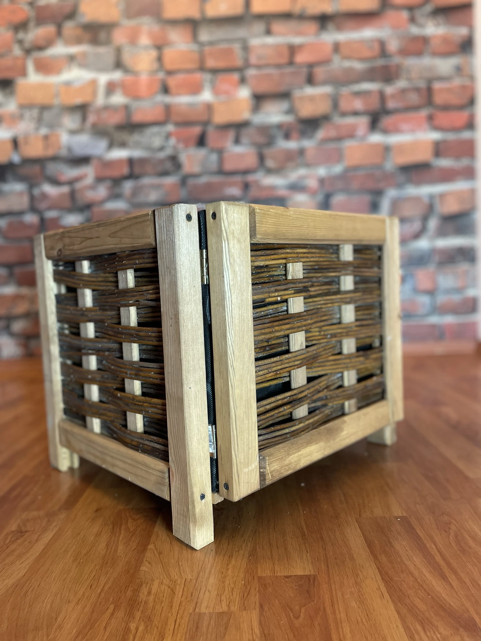 Blumenkübel Kiefernholz und Weide 46x46xH34